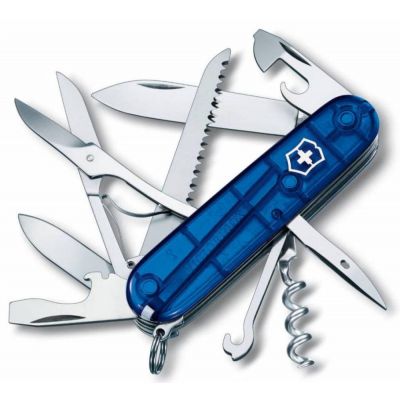 Офицерский нож Huntsman 91, прозрачный синий-0