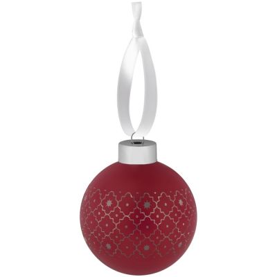 Елочный шар Chain с лентой, 8 см, красный-0