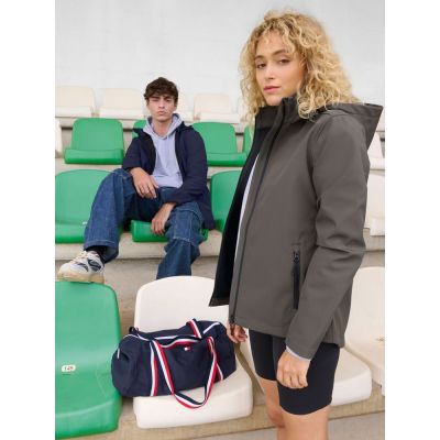 Куртка софтшелл с капюшоном женская Race Women, темно-синяя-7