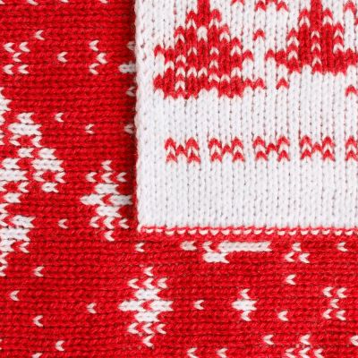 Плед Holidale, красный с молочным-5