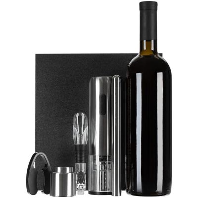 Винный набор Veritas, черный с серебристым-2