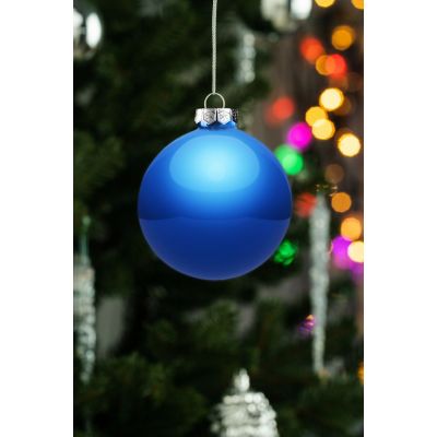 Елочный шар Finery Gloss, 8 см, глянцевый синий-5