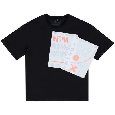 Футболка оверсайз с термонаклейками Game Over, черная-0