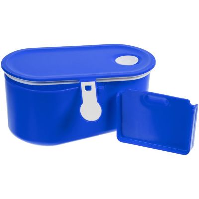 Ланчбокс Lunch Break, синий с белым-2