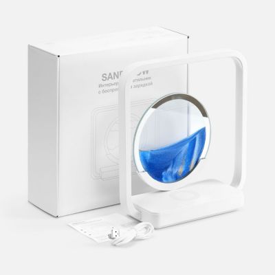 Интерьерный светильник с беспроводной зарядкой Sandflow, белый-8