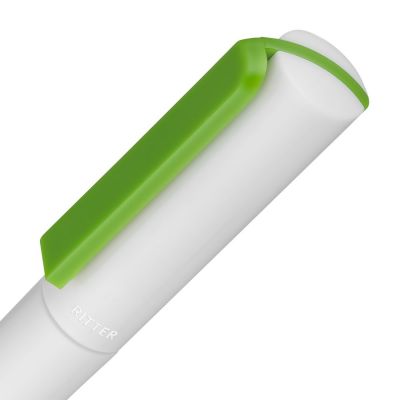 Ручка шариковая Split White Neon, белая с зеленым-4