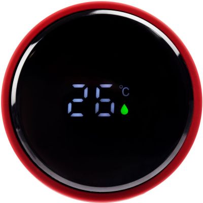 Смарт-бутылка с заменяемой батарейкой Long Therm Soft Touch, красная-5