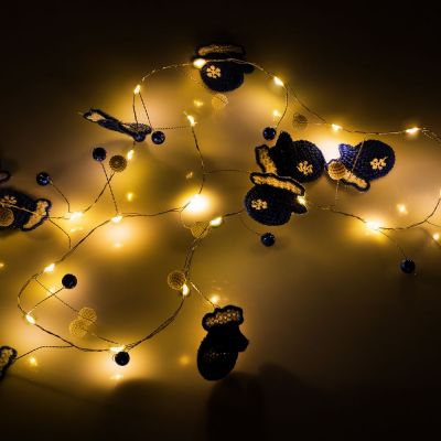 Гирлянда Merry Mittens, синяя-2