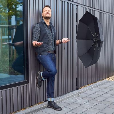 Зонт складной Steel, черный-7