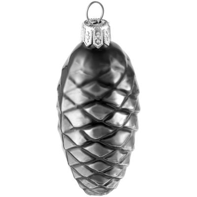 Елочная игрушка «Шишка», серая (графит)-2