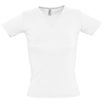 Футболка женская Lady 220 с V-образным вырезом, белая-0