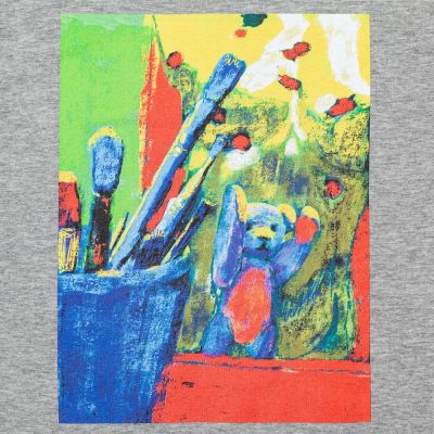 Футболка детская Artist Bear, серый меланж-1