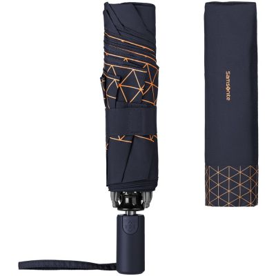 Зонт складной Up Way, автомат, синий с оранжевым-3