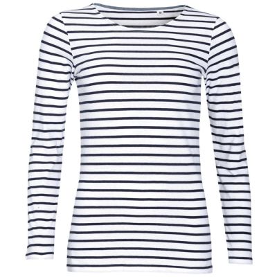 Футболка женская Marine Women, белая с темно-синим-0