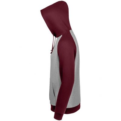 Толстовка унисекс Seattle, серый меланж с бордовым-2