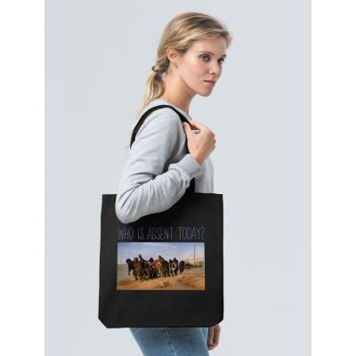 Холщовая сумка Who Is Absent Today, черная-2