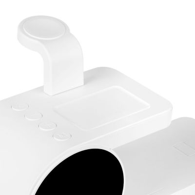 Станция беспроводной зарядки с часами fullStack, белая-6