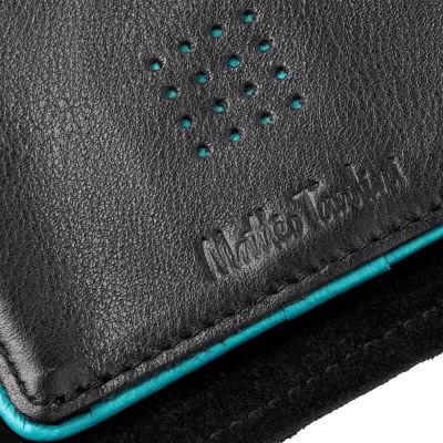 Кошелек Partinico, черный с бирюзовым-5