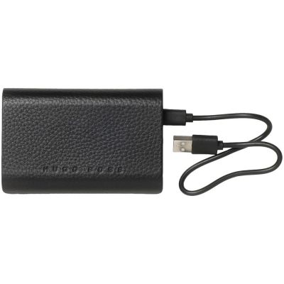 Набор Hugo Boss: визитница с аккумулятором 4000 мАч и ручка, черный-2