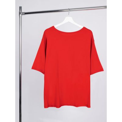 Футболка оверсайз унисекс Vozduh, красная-1