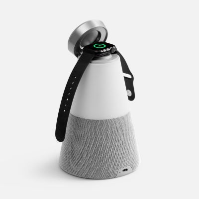 Bluetooth-колонка с беспроводной зарядкой и подсветкой Cone Sonance, серая-2