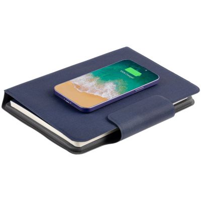 Органайзер с блокнотом и аккумулятором Oiro, синий-8