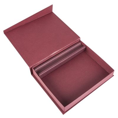 Коробка Duo под ежедневник и ручку, бордовая-2