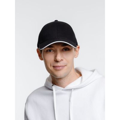 Бейсболка Spiker, черная с белым-4