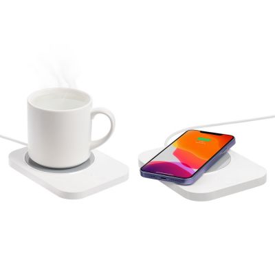 Кружка с подогревом и беспроводной зарядкой dualBase plus, белая-8