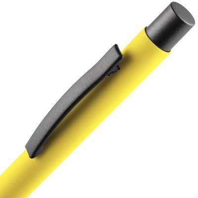 Ручка шариковая Atento Soft Touch, желтая-3