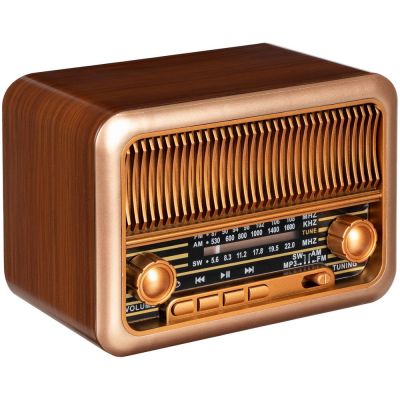Bluetooth-колонка с радио Beatnik, коричневая-0