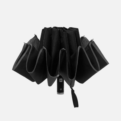 Зонт обратного сложения Norsken с фонариком, черный-2