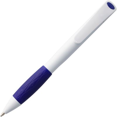 Ручка шариковая Grip, белая с синим-2