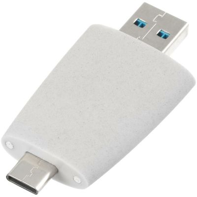 Флешка Pebble Type-C, USB 3.0, светло-серая, 16 Гб-3