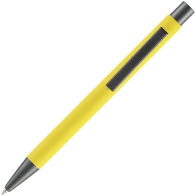 Ручка шариковая Atento Soft Touch, желтая-2