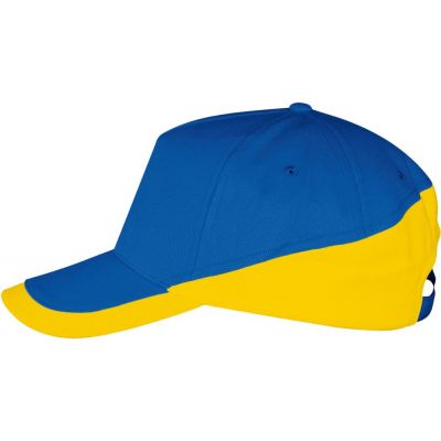 Бейсболка Booster, ярко-синяя с желтым-0