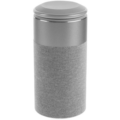 Колонка c беспроводной зарядкой и подсветкой Charge House, серая-3