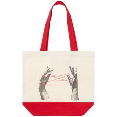 Холщовая сумка «Веревочки», красная-2