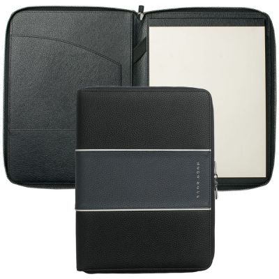 Папка Gear с блокнотом А4, черная с синим-4