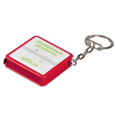 Брелок Square с рулеткой 1 м, красный-2