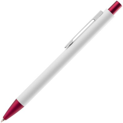 Ручка шариковая Chromatic White, белая с красным-1