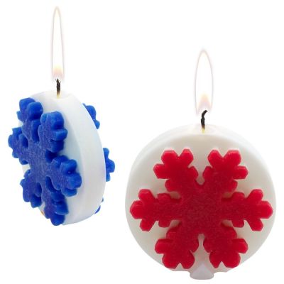 Свеча «Снежинка», белая с синим-2