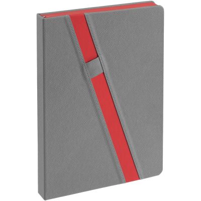 Ежедневник Rubikon на заказ, недатированный серо-красный-0