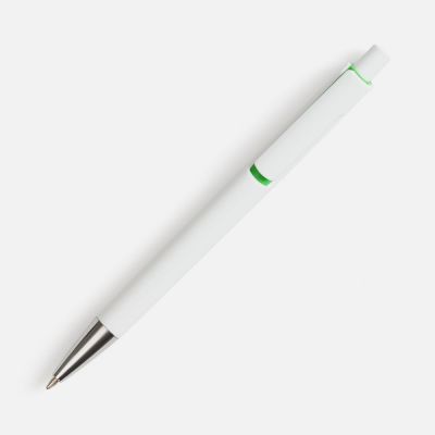 Ручка шариковая Dominanta, белая с зеленым-1