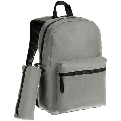 Детский рюкзак Base Kids с пеналом, серый-1