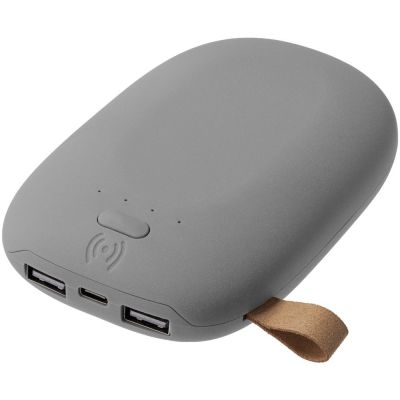 Аккумулятор с беспроводной зарядкой Pebble Wireless 9000 мАч, серый-0