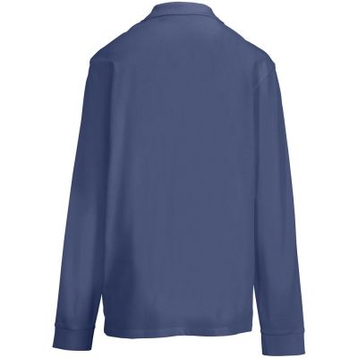 Рубашка поло унисекс с длинным рукавом Pacific LSL, синяя (джинс)-1