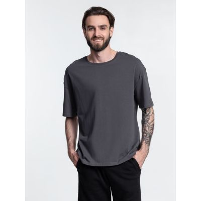 Футболка унисекс оверсайз Crosstown, темно-серая-8