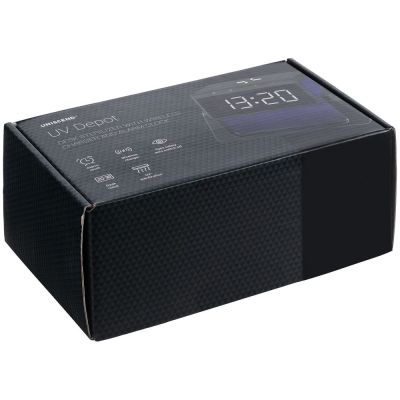 Настольный стерилизатор с беспроводной зарядкой и часами UV Depot, черный-8