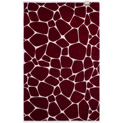 Полотенце Giraffe, большое, бежевое с бордовым-1